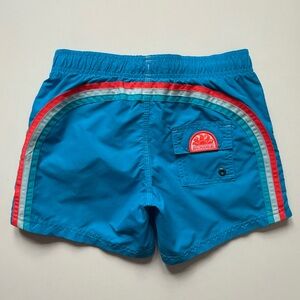 Sundek Boys Blue Swim Shorts - Short Elastic Waist Iconic Taffeta - Size 10